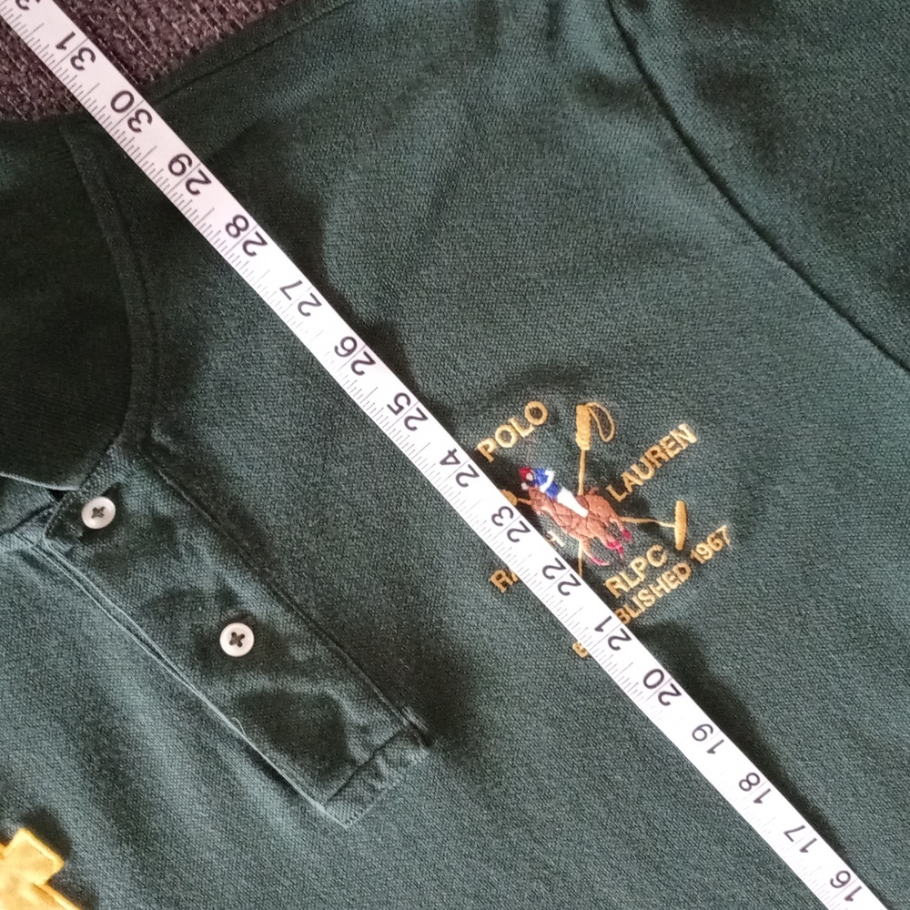🐎RARE/VTG Polo Ralph Lauren🐎 - Green/Gold Embroidered RLPC D/S Polo - Picture 15 of 15